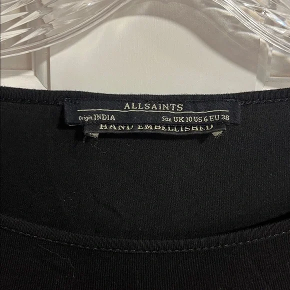 ALLSAINTS Eshi Vest Dress Hand Embellished US Size 6 - Picture 4 of 10